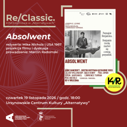 Re/Classic. KINOrozmowa w „Alternatywach” | „Absolwent” | reżyseria: Mike Nichols | USA 1967 | projekcja filmu i dyskusja | prowadzenie: Marcin Radomski