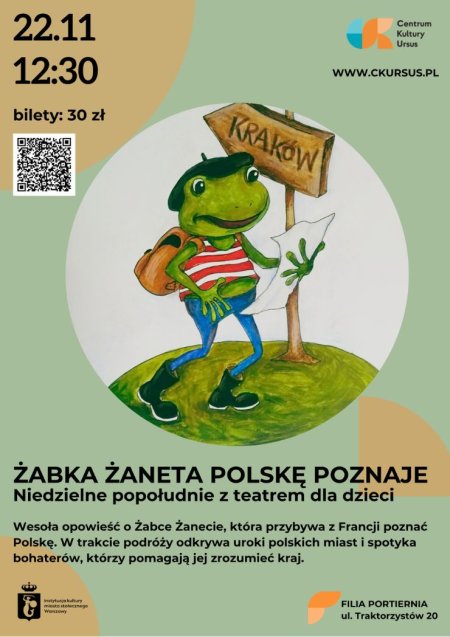 Teatrzyk dla dzieci. Teatr Jumaja Scena Młodego Widza „Żabka Żaneta Polskę poznaje”